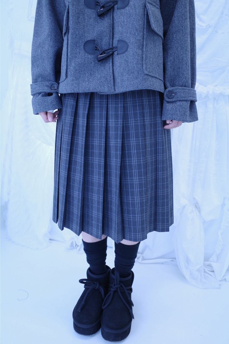 Bwin check midi pleats skirt