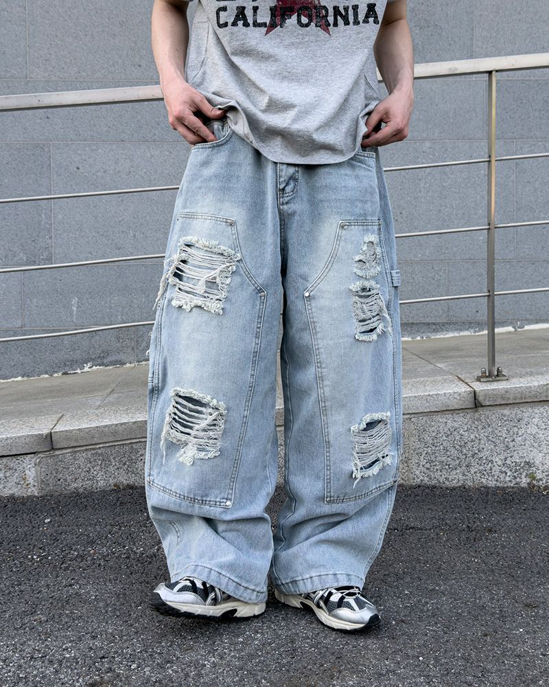 Devon Carpenter Wide Distressed Denim
