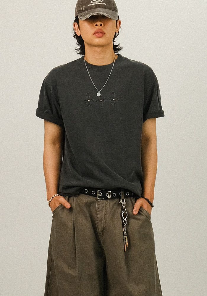 SEMIKAJI(セミカジ)の「BE Cross Pigment 1/2 T(Tops)」