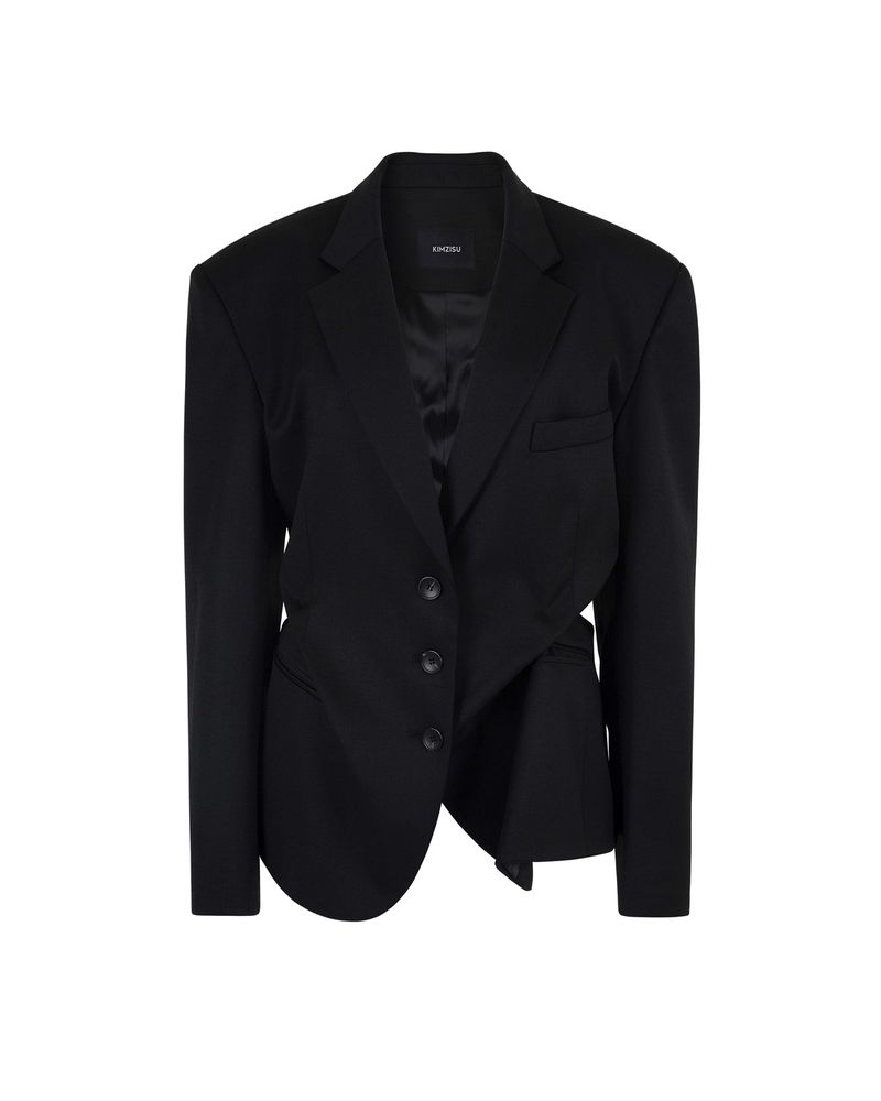 DOZI - Pinched Oversize Tailored Jacket _ BLACK