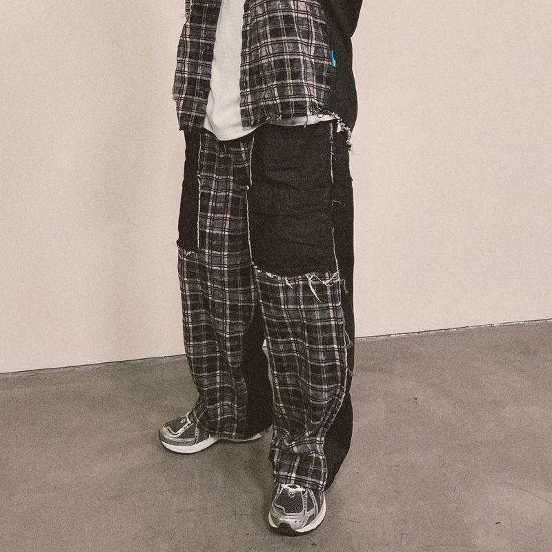 grunge burner check pants_black