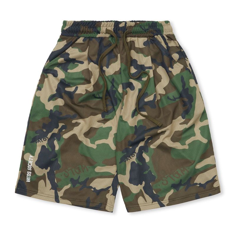 Mesh Wide Bermuda Pants Camouflage