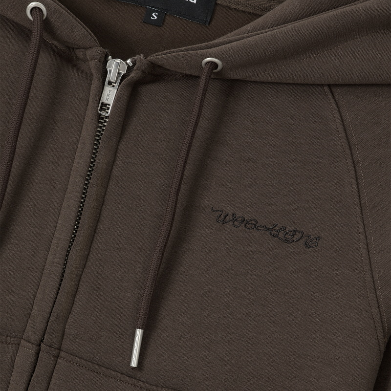 AirSoft Essential Crop Hood Zip-up - BROWN