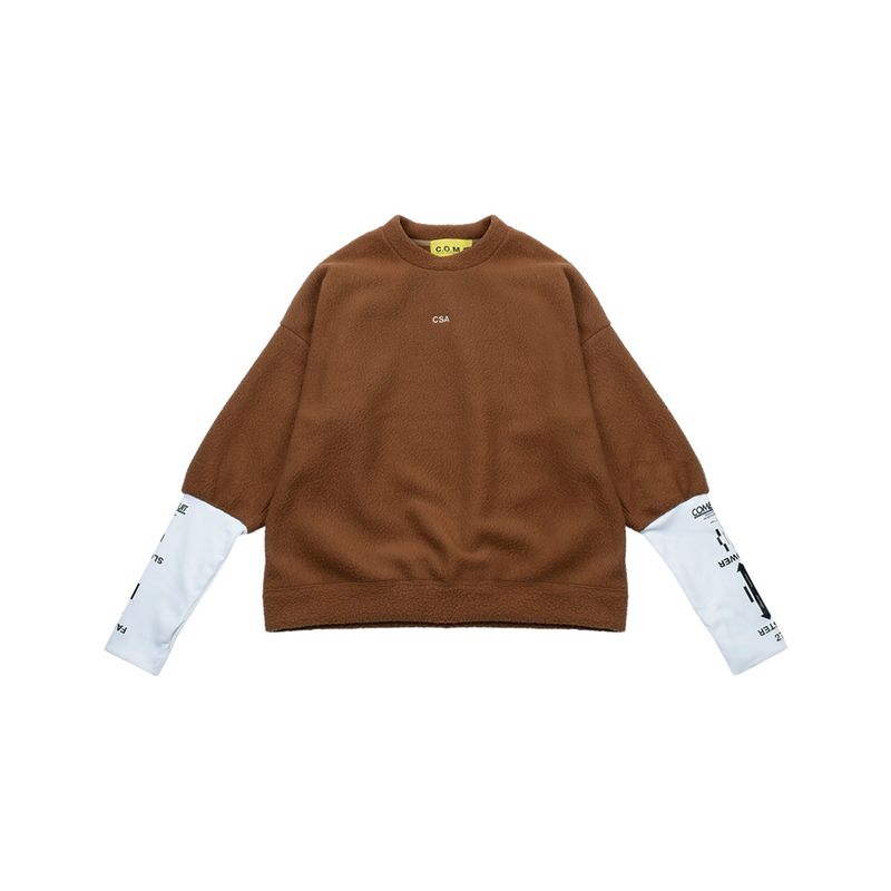 C.O.M.E（シーオーエムイー）の「アームアーマーフリースプルオーバー[UNISEX] Arm-Warmer Fleece Pullover (Brown)（Tops）」