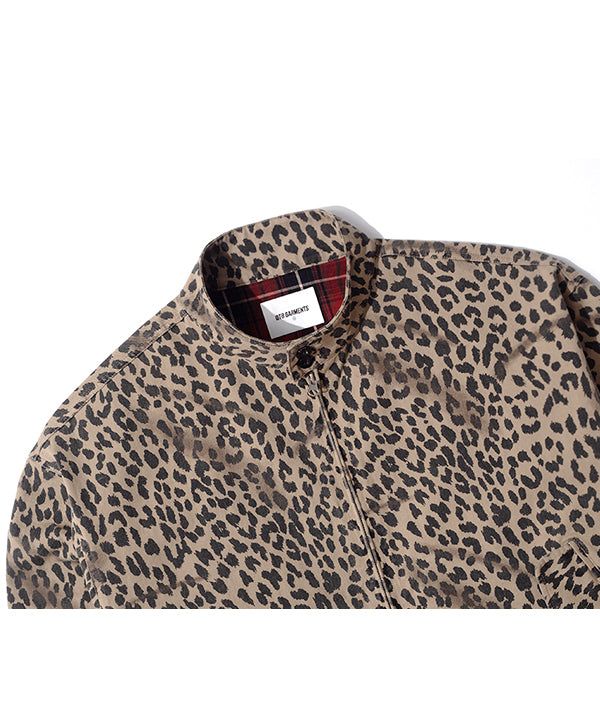 MF Washed Leopard Harrington Jacket (Beige)