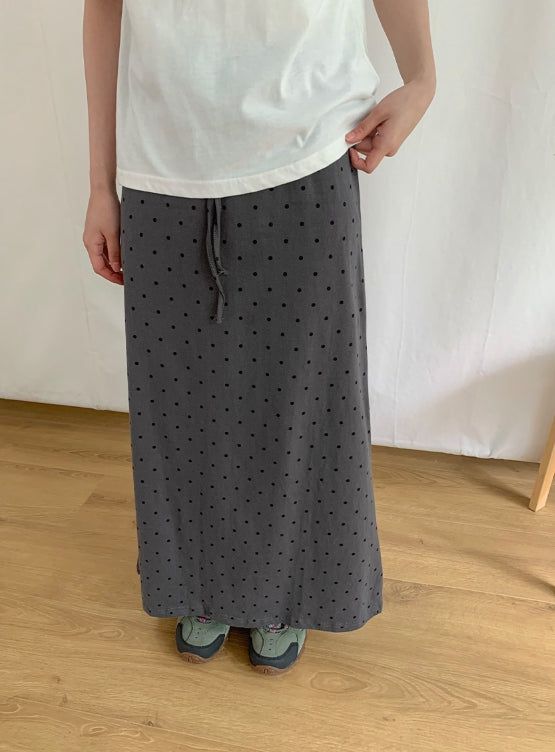 BAON（バオン）の「Neiro Cotton Dot Maxi Long Skirt（Skirts）」