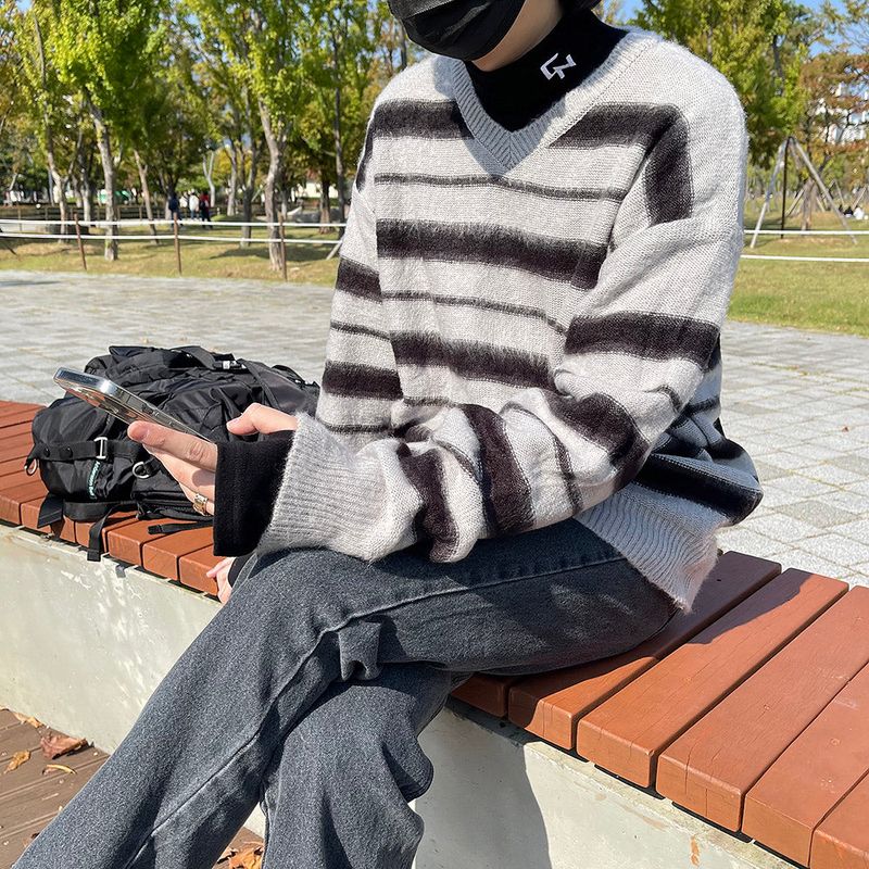 COZINESS（コジネス）の「EV Angora Striped Knitwear (2 colors)（Tops）」