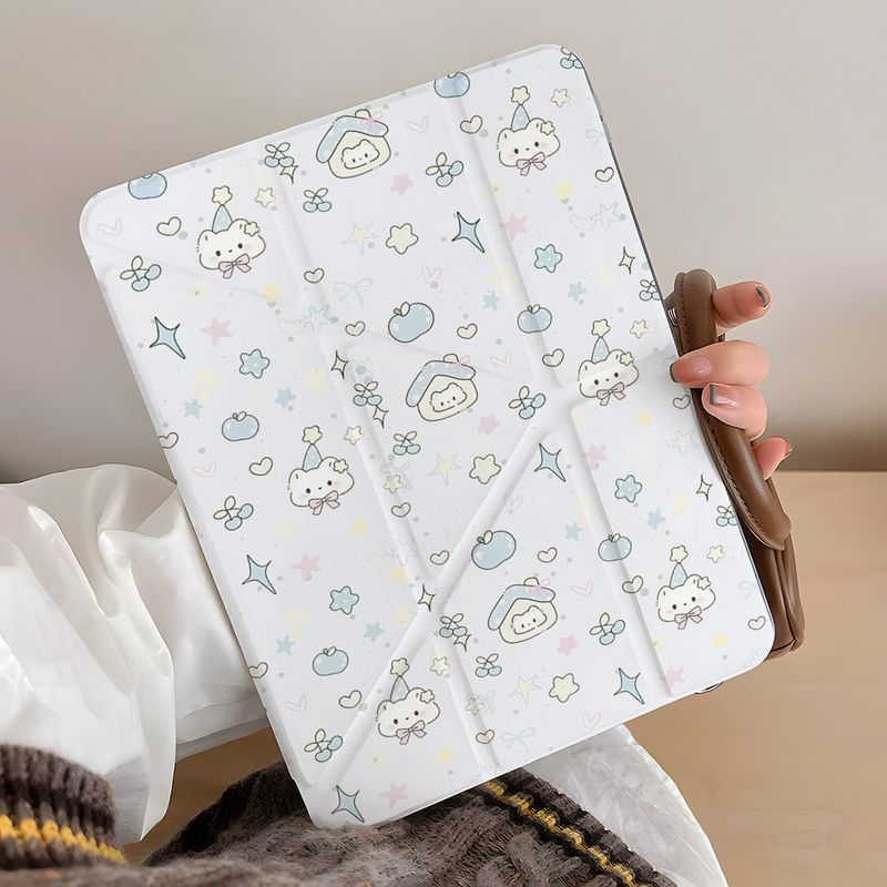 Sleeping Cat & Star House Y-Fold iPad Case