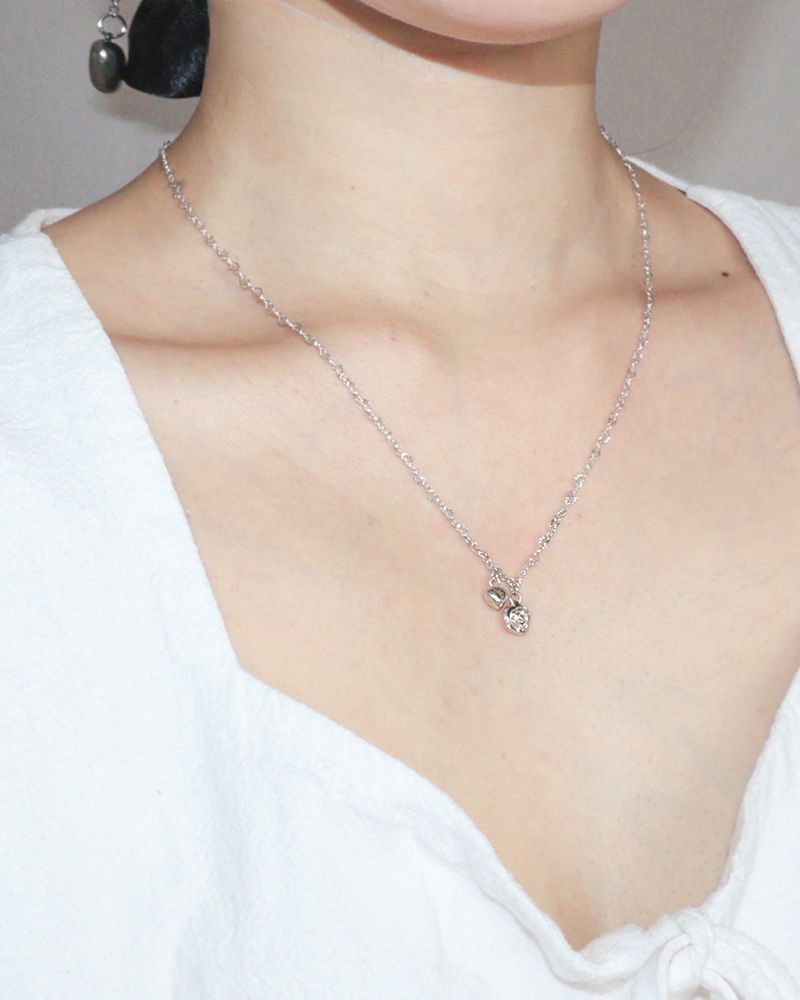 [MADE] lovely rose. rose heart chain necklace