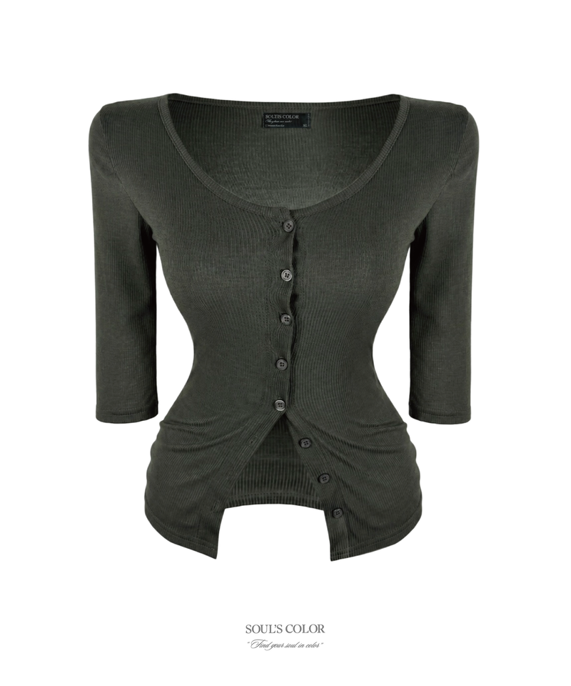 [MADE] Sheer Ribbed V-Neck Cardigan (4color)
