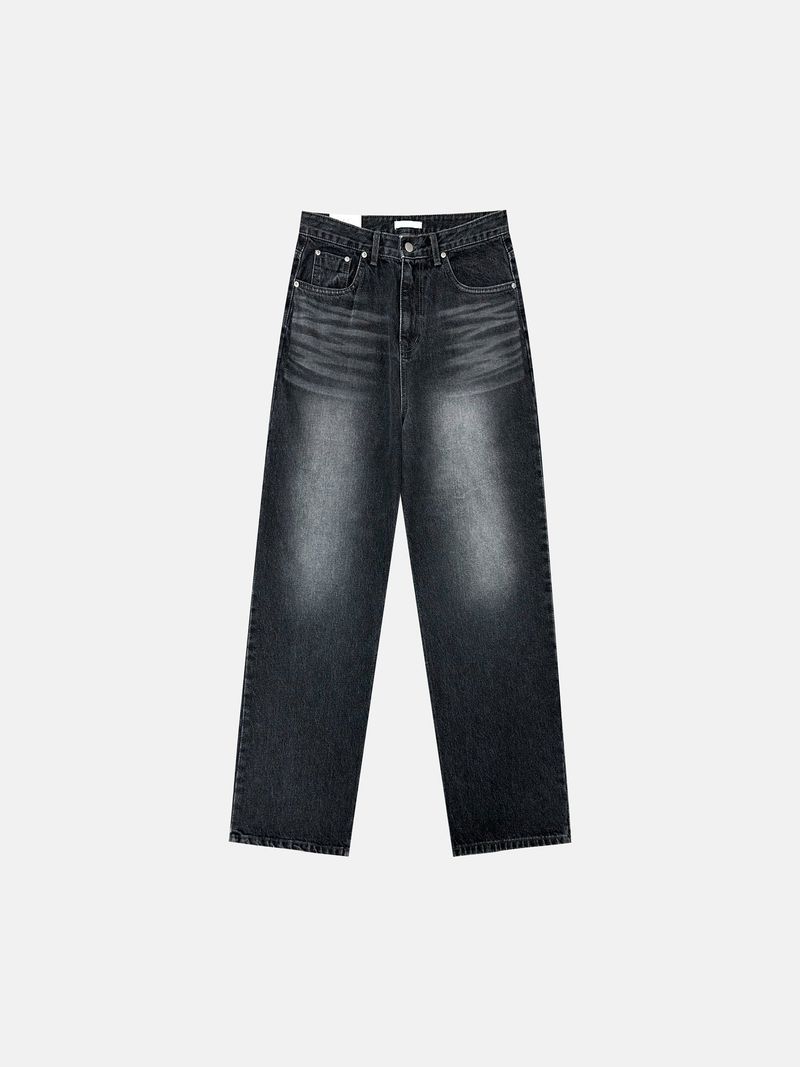 Bes black wide denim pants
