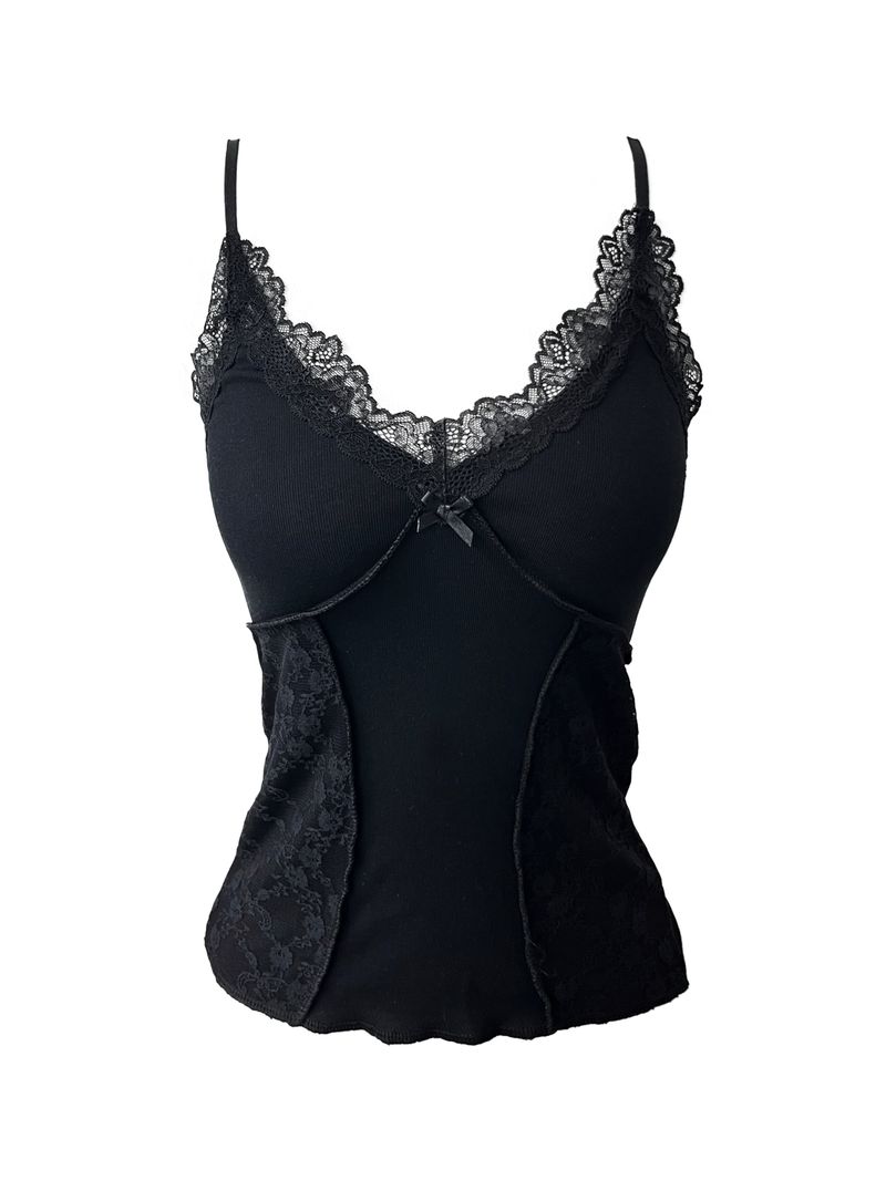 spring lace ribbon sleeveless (2color)