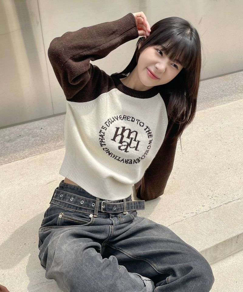 LAMBSWOOL JACQUARD RAGLAN KNIT