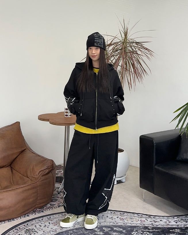 Rubid Crack Star Hood Zip-Up
