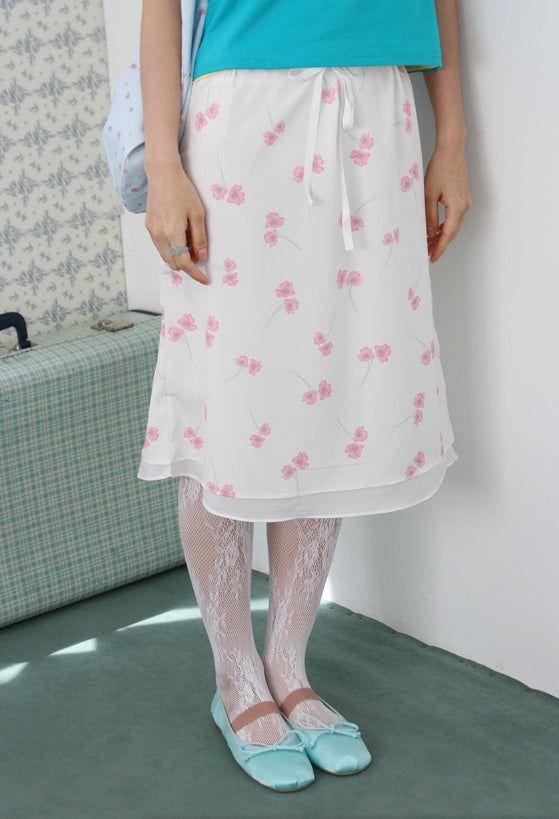 BLOOM LAYERED MIDI SKIRT