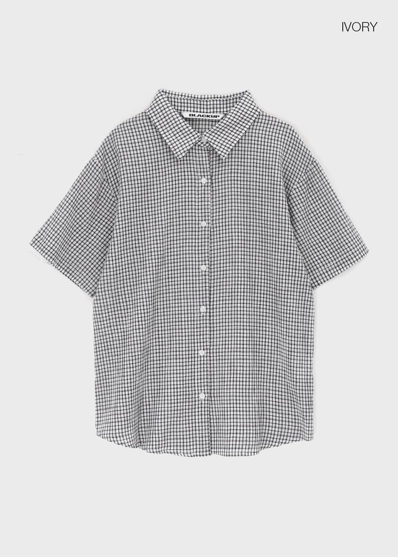 [MADE] Snetch Seersucker Check Short-Sleeve Shirt