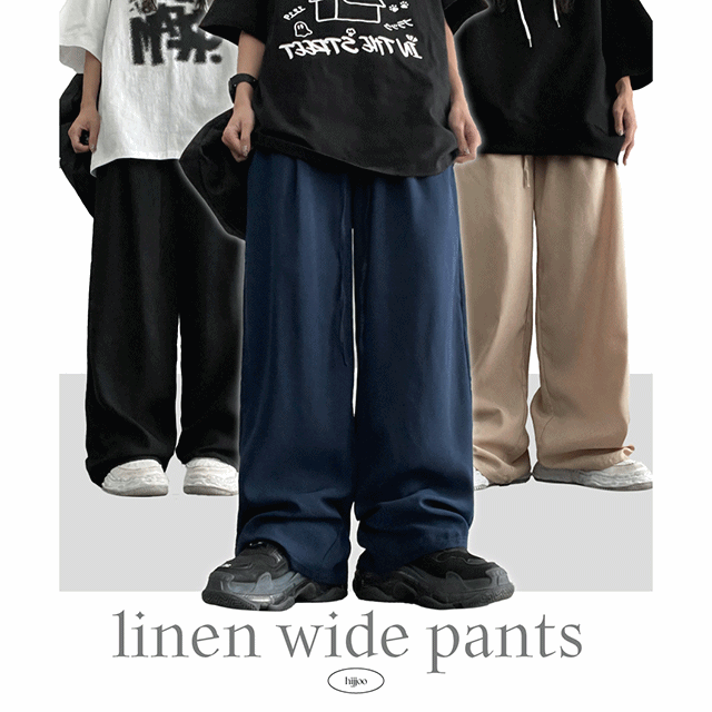 hijjoo（ハイチュー）の「ダンツータックバンディングリネンワイドパンツ (4 colors)（パンツ）」