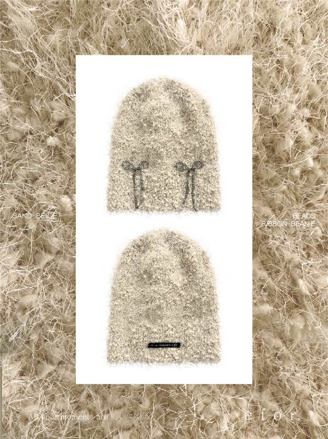 Beads Ribbon Beanie