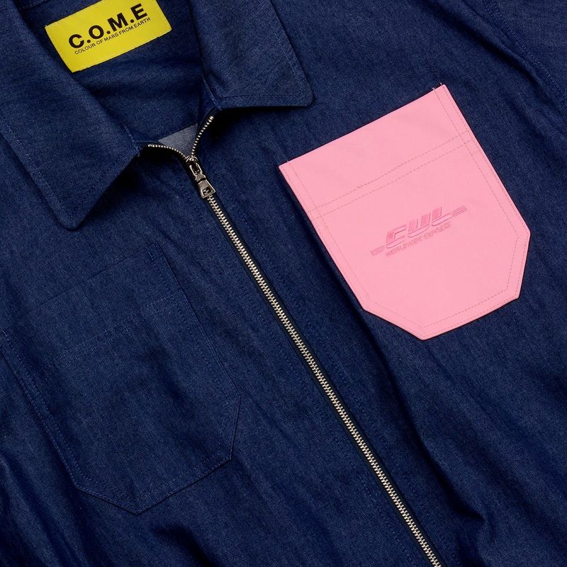 [UNISEX] Short Sleeve Bomber Jacket (Denim)
