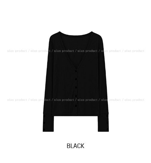 Mine Ribbed V-neck Button Cardigan