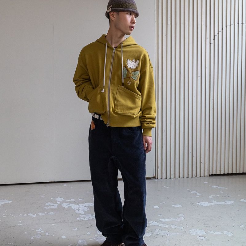 Gardener hoodied zip-up / Olive
