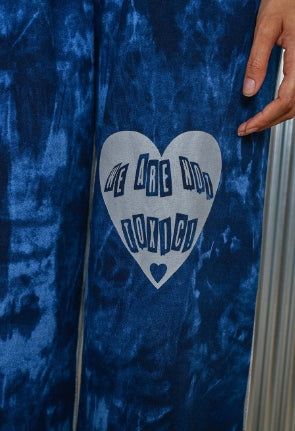 heart jogger pants_ deep blue