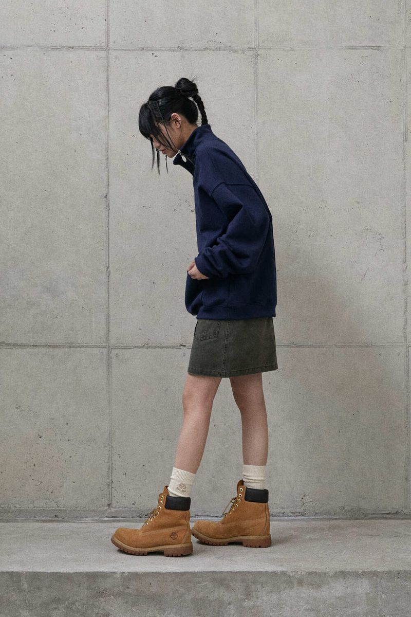 Double zipper high-neck sweatshirt