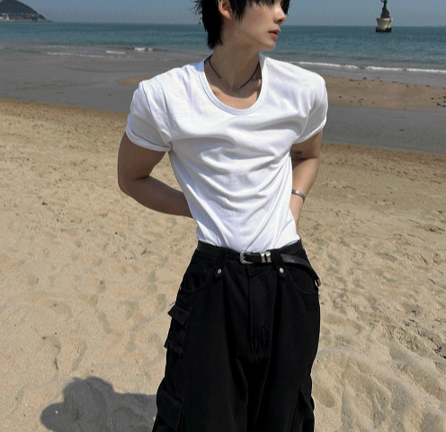 クロップマッスルフィットTシャツ