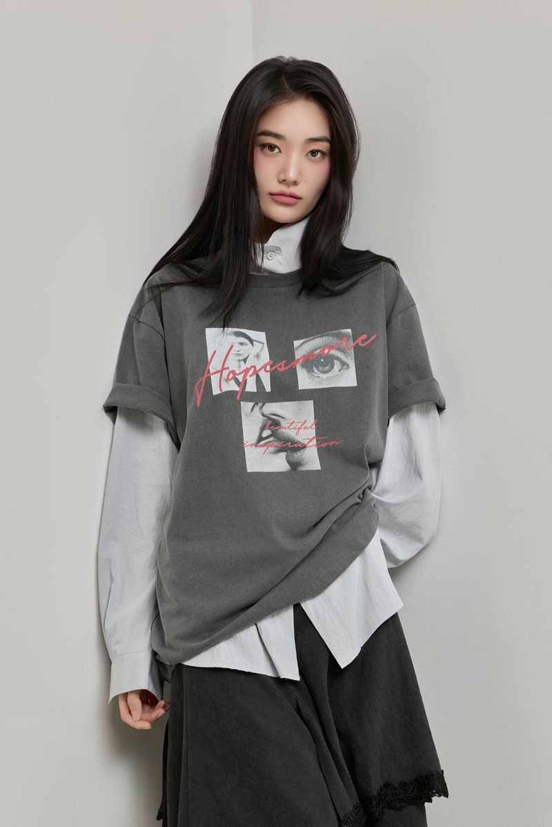 Urban High-neck String Shirt_Grey