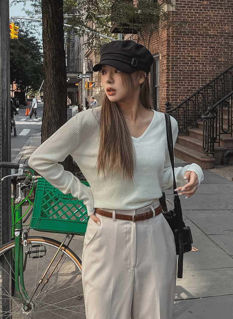 ULAN（ユレン）の「[WOOL]ウィンターウールベーシックVネックニット（Tops）」