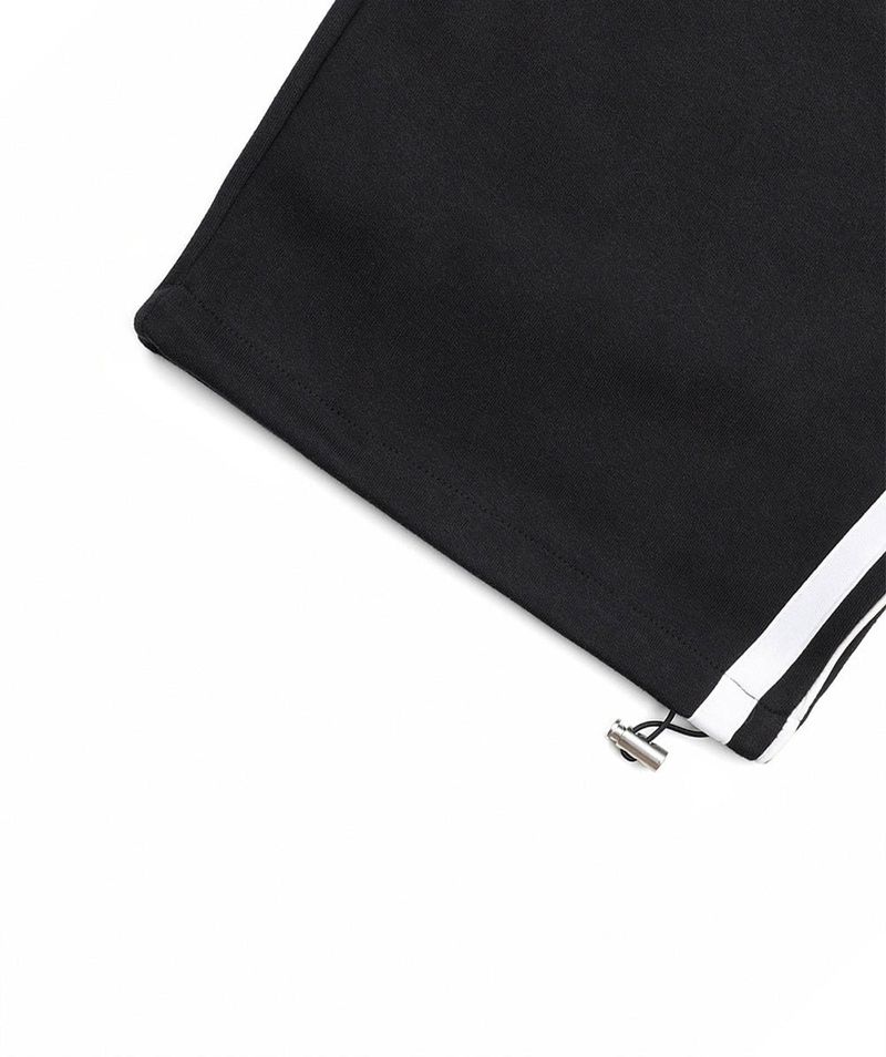 Star Piping Track Balloon Sweat Pants - Black