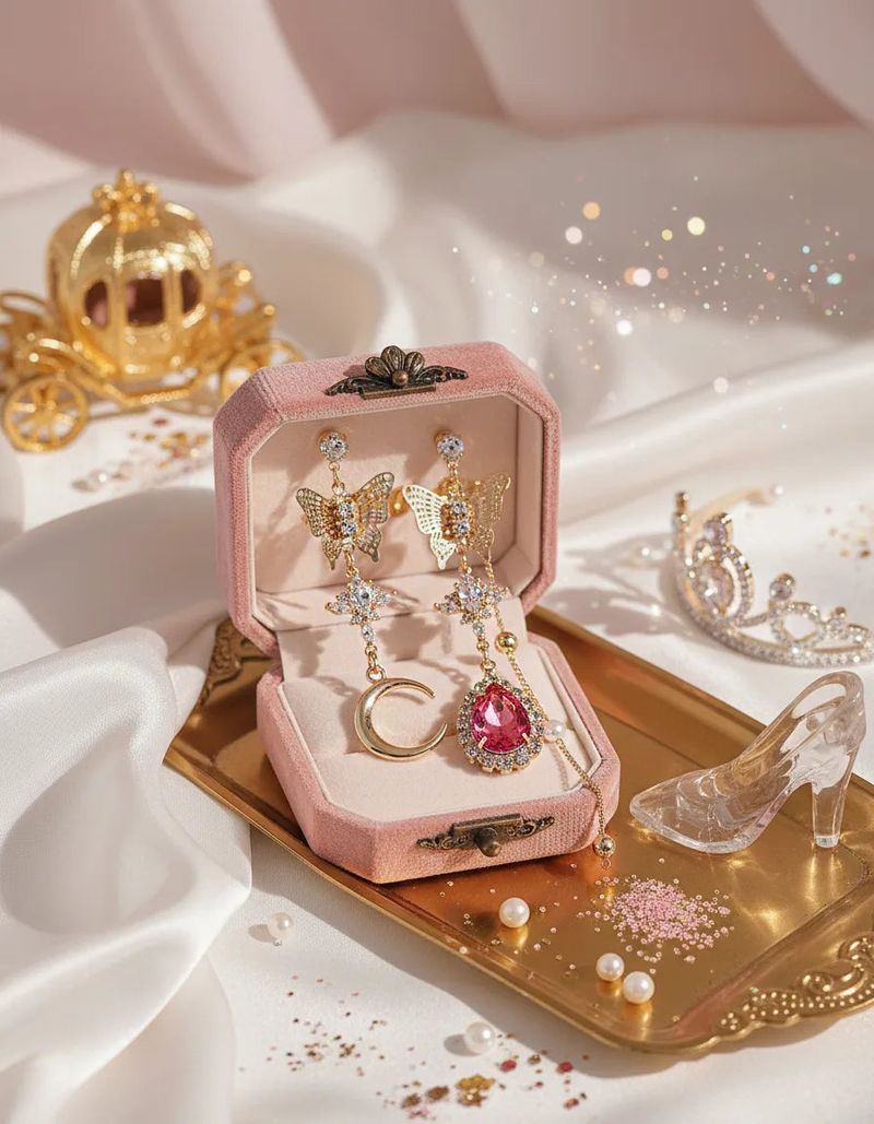 Rosepink Moon Butterfly Earring