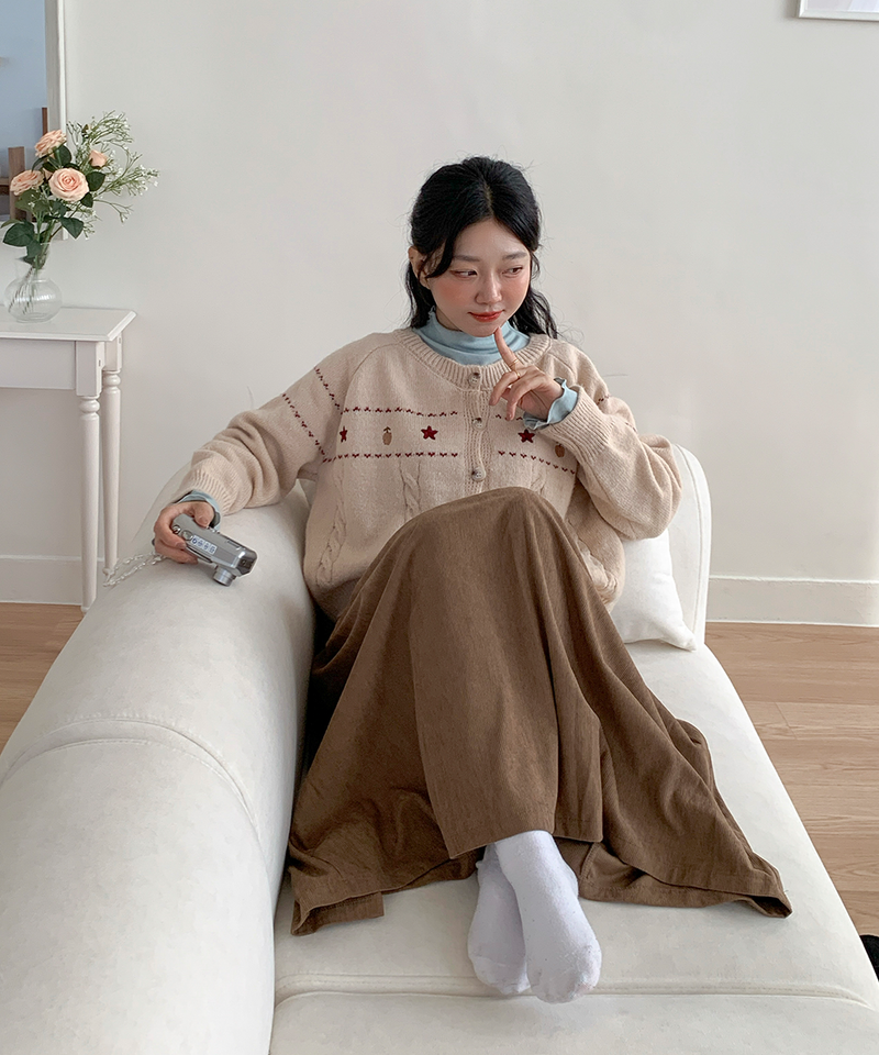 corduroy long skirt
