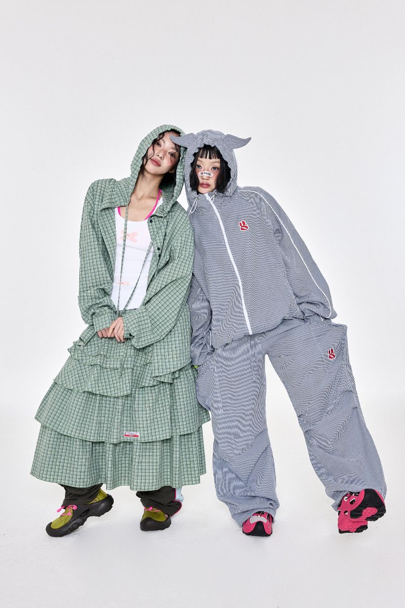 チェックカーゴパンツ Navy
