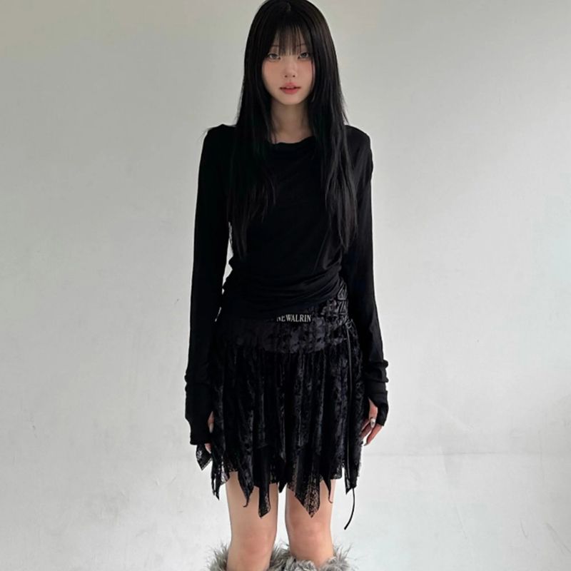 Meow Draping shrring Boat neck Top