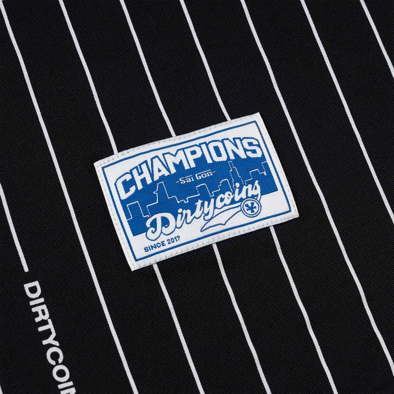 Baseball Jersey White Striped - Black