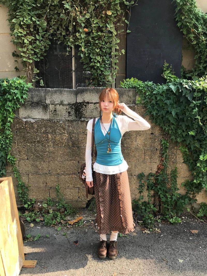 oso dot frill skirt