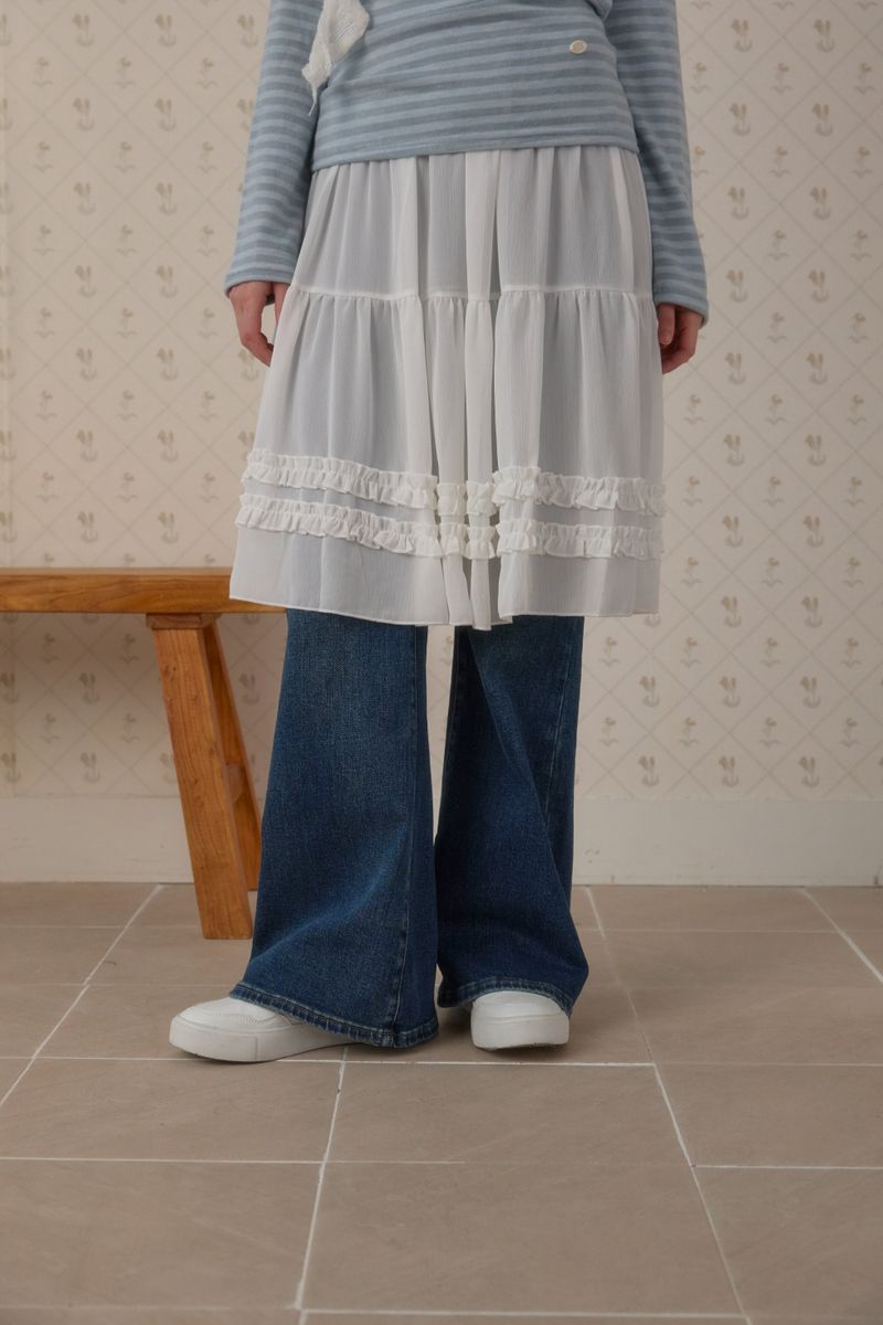 PINK PINEAPPLE（ピンクパイナップル）の「MISTY LAYERED FRILL SKIRT（Skirts）」
