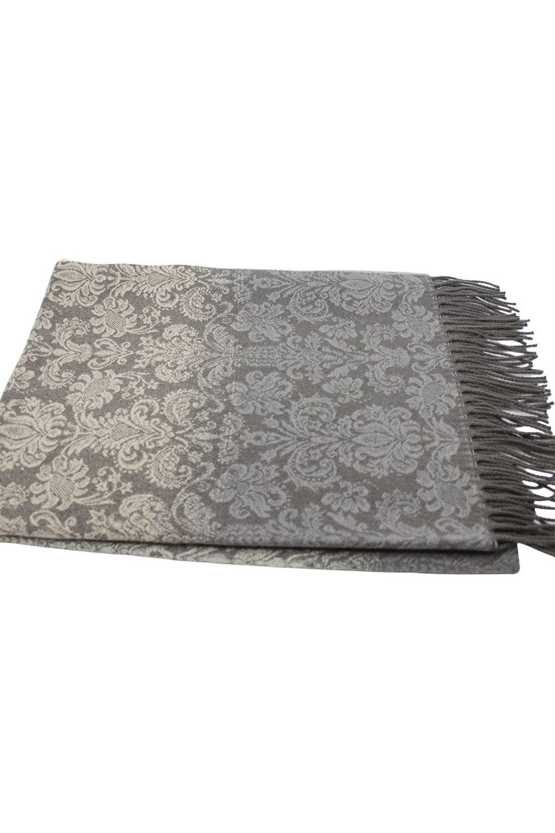 百合 Oriental paisley muffler (Gray)