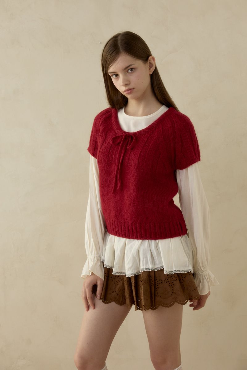 BOHO PUNCHING SHIRRING SKIRT