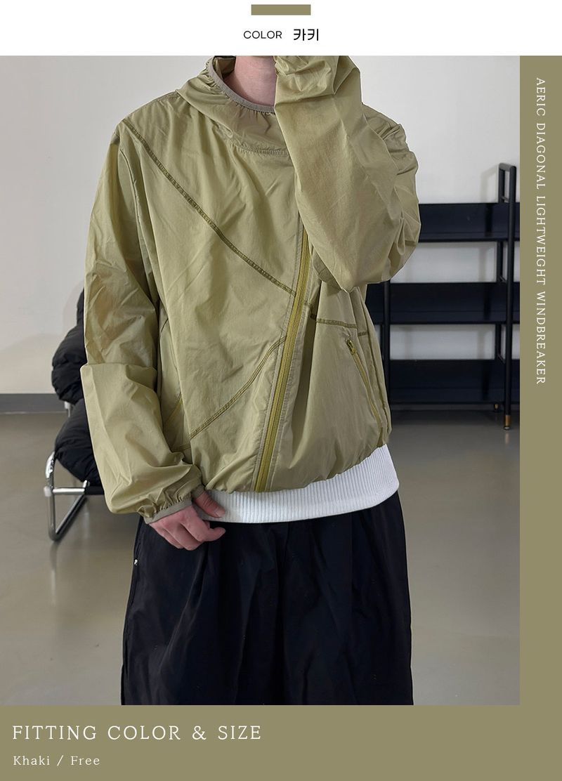 Aeric Diagonal Lightweight Windbreaker