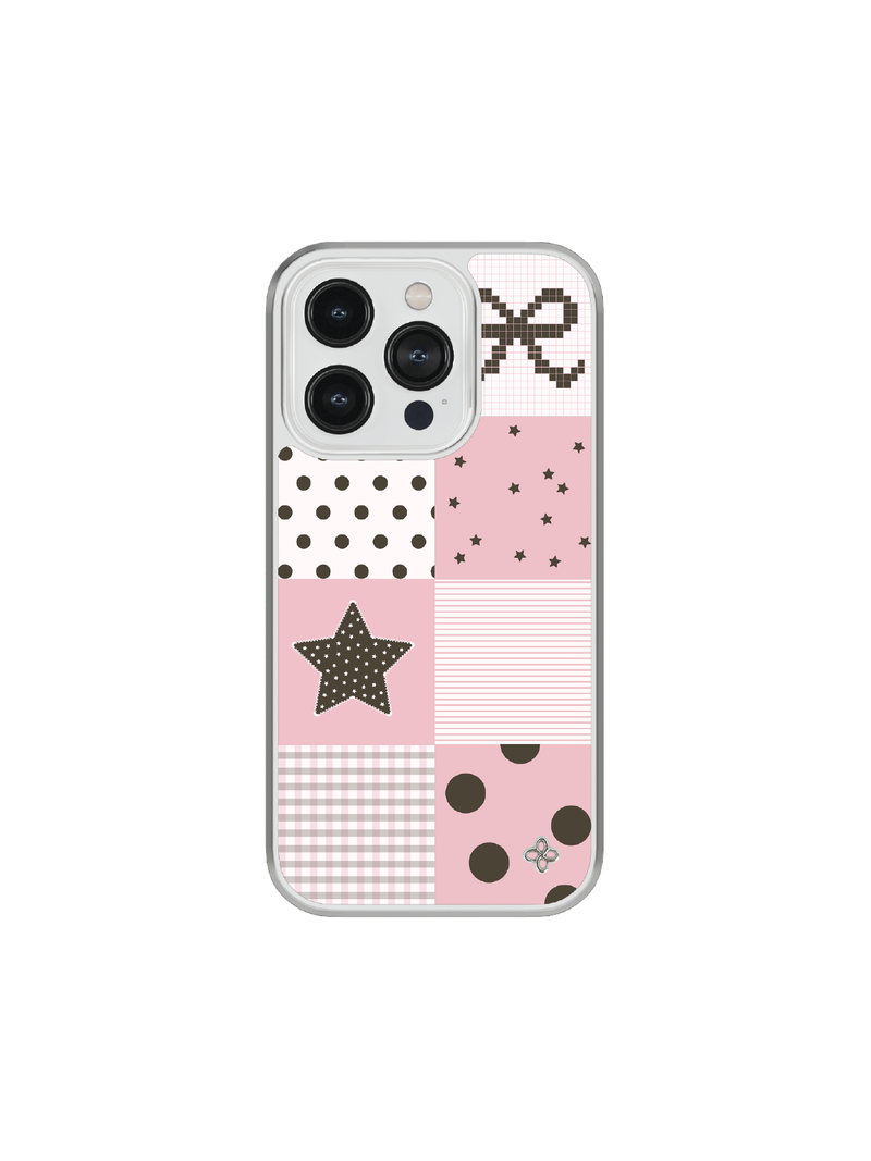 [Glass Silver] Patchwork Case