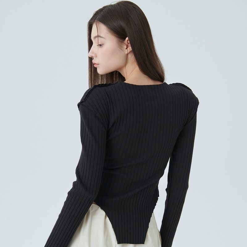CUT-OFF LINE TOP / BLACK