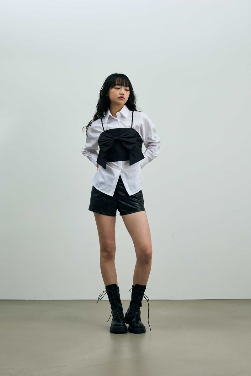 ARI RIBBON BUSTIER / BLACK