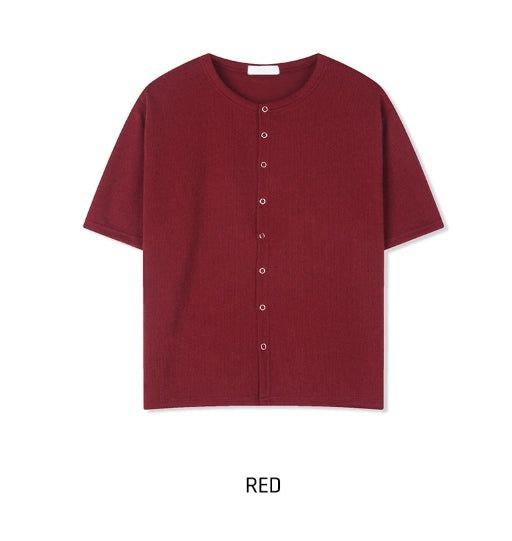 Snapd Round Short Sleeve Cardigan