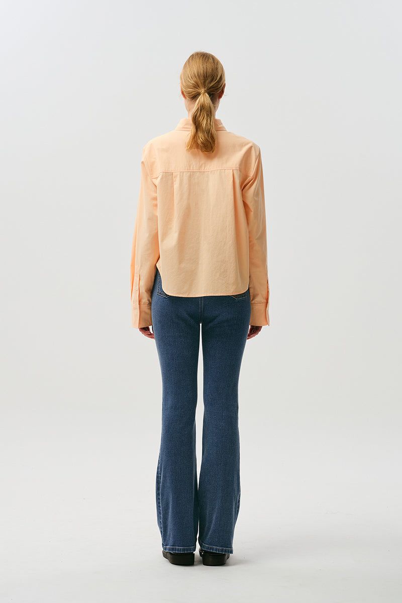 CHERRY BOOTS CUT DENIM PANTS [DARK BLUE]