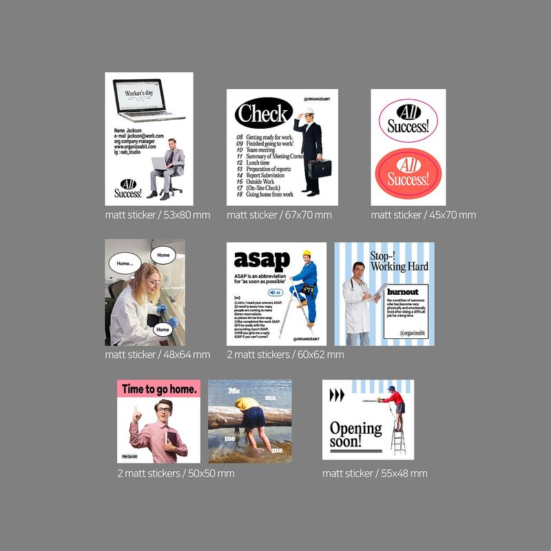 oab worker pack / scrap sticker set