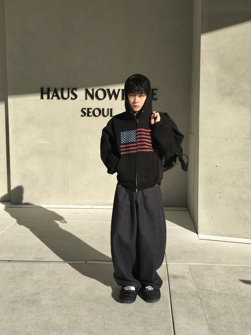 Basic Flag Hooded Zip-Up 4C