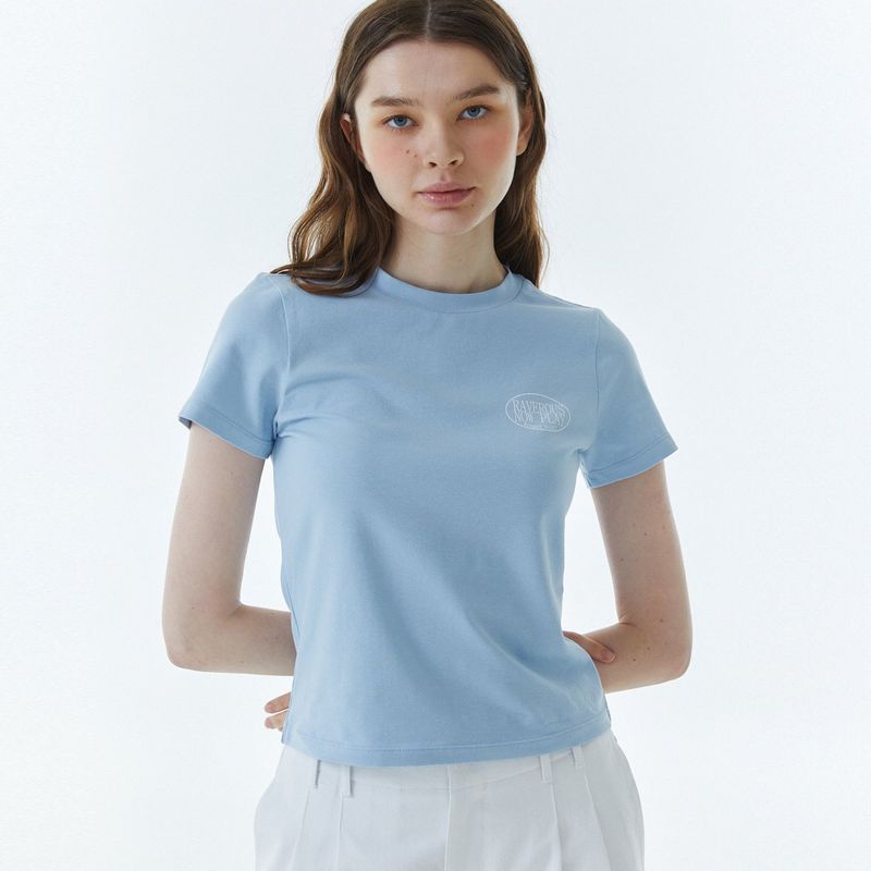 Shape Logo Slim Span T-Shirt Sky Blue