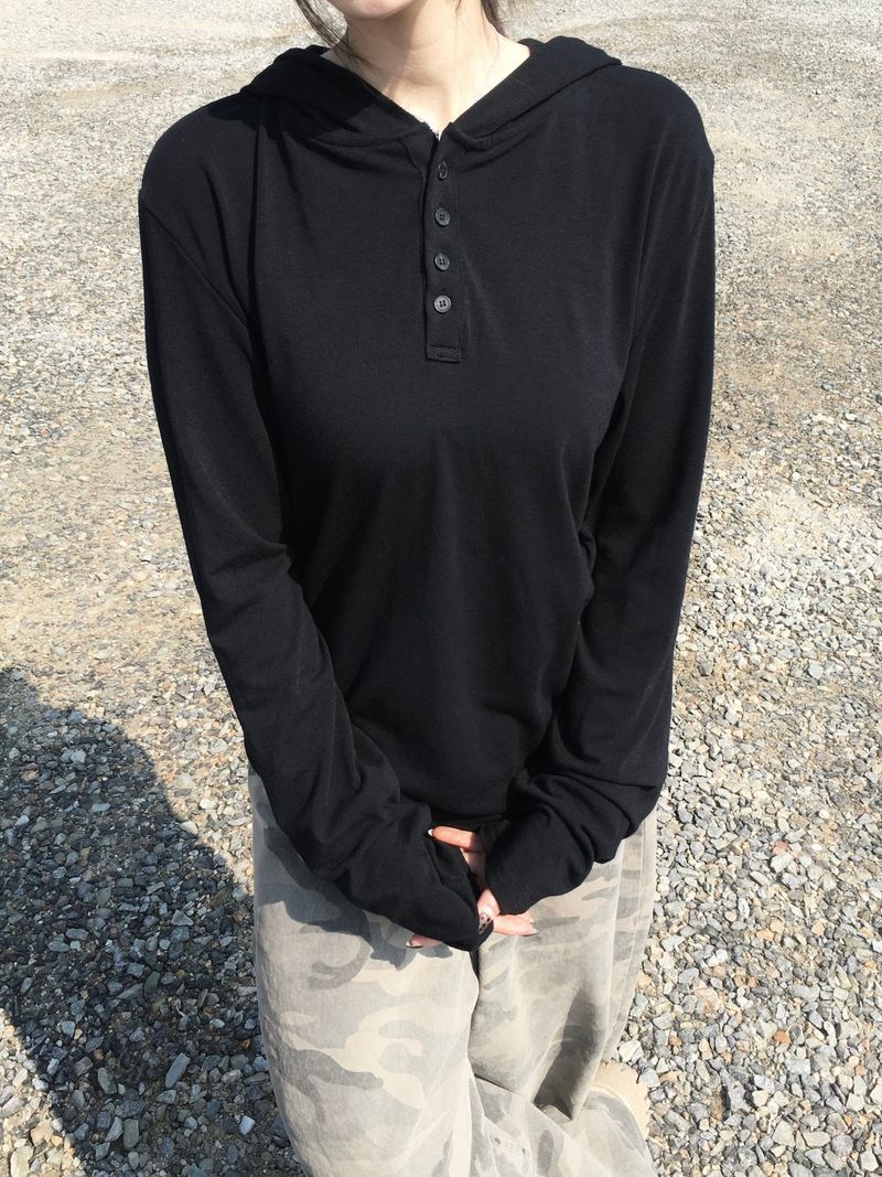 RITCORE(リットコア)の「Gunner Henley Neck Hood Long Sleeve (3c)(Tops)」